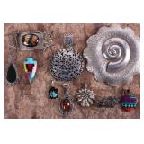 SW STYLE STERLING SILVER LADIES PENDANTS (10)