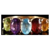 10K YELLOW GOLD ASSORTED GEM LADIES RING