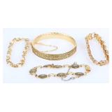BEAUTIFUL VINTAGE GOLD TONE LADIES BRACELETS (4)
