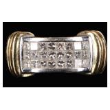18K WHITE/YELLOW GOLD NATURAL DIAMOND LADIES RING