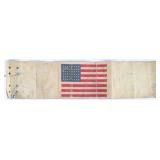 SIGNED WWII US PARATROOPER FLAG OILCLOTH ARMBAND
