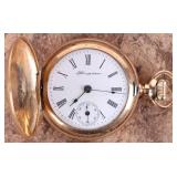 14K HAMPDEN POCKET WATCH GORGEOUS FUNCTIONS