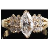 14K YELLOW GOLD BOLD COCKTAIL LADIES RING