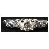 PETITE 14K YELLOW/WHITE GOLD LADIES RING W/ DIAS
