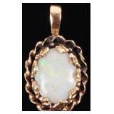 VINTAGE OPAL 14K YELLOW GOLD LADIES PENDANT