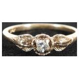 14K YELLOW GOLD NATURAL DIAMOND SOLITAIRE RING