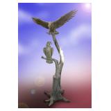 89' OVERSIZED DOUBLE BALD EAGLE FIBERGLASS STATUE
