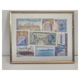 Asia 8 Banknotes in Frame