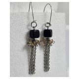 Crystal & Wood Vintage Ear Rings