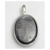 Grey Brown Agate Stone Pendant