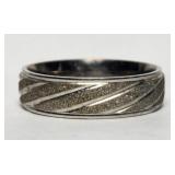 Band Ring Silver Tones Sz9.5 NOS