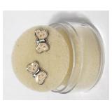 Peach Butterfly Post Earrings Sterling Silver VTG