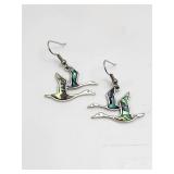 Abalone Geese Earring Set VTG