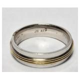 Band Ring Gold & Silver Tones Sz9.75 NOS