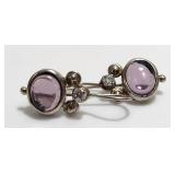 Celtic Amethyst Earring Set Sterling Silver
