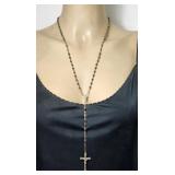 Black Beads Rosary VTG
