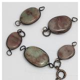 Brown & Green Agate Stones in Bezels