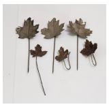 Carved Maple Leaf Pins Earrings
