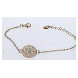 Rhinestones on Disc Bracelet by LBYVR VTG