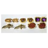 Cufflinks 5 Pairs Vintage Gold Tone