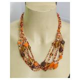 Multi Strand Bead Necklace Vintage
