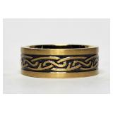 Band Ring Gold Tone Sz10 NOS