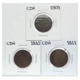 1909 1910 1911 Large Cent Canada