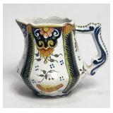 Hand Painted French Pottery Pitcher Antique