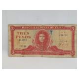 Cuba Guevara 3 Pesos Banknote