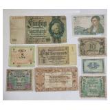WWII Banknotes Lot of 9