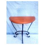 Metal Corner Endtable with Wood Top