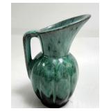 Vase/Creamer/Water Jug Pottery Blue/Green H:5'