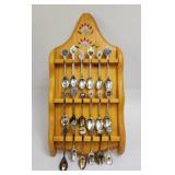 Souvenir Spoons with Rack Lot D