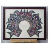Chinese Embroidered Silk Collar in Frame 17 x 13.