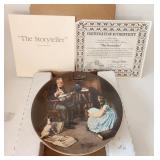 'The Story Teller' Plate Norman Rockwell COA Box