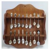 Souvenir Spoons with Rack Lot C