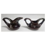 Cream & Sugar Ceramic Set Dark Brown