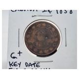 1858 Large Cent Canada Key Date