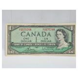 1954 $1 Dollar Canada Banknote