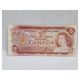 1974 $2 Dollars ABR Prefix Crisp Canada Banknote