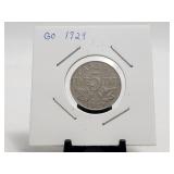 1929 5 Cents King George V Canada