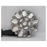 Belt Buckle - Flower - Clear