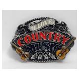 Belt Buckle - I Love Country Music