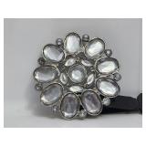 Belt Buckle - Flower - Clear