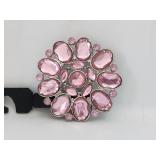 Belt Buckle - Flower - Pink