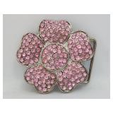 Belt Buckle - Flower - Pink