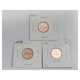 1978 1979 1980 Cent ProofLike UNC