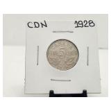 1928 5 Cents Canada