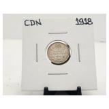 1918 Silver 5 Cents Canada