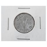 1945 Nickel 5 Cents Victory Good Lustre